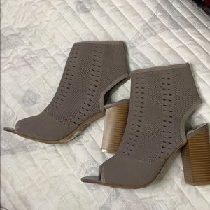 Fergalicious Hero Open Toe Booties Knit Fabric